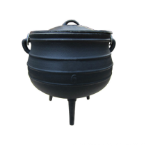 Wax Finished Camping Large Stock Cooking Pot/ 3 legs Potjie Cast iron Cauldron